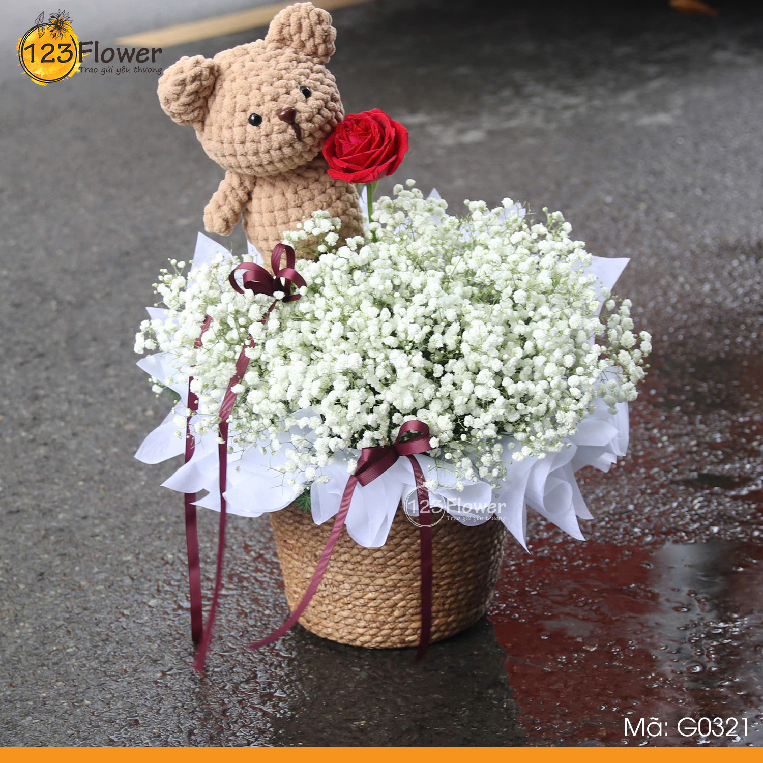 G0321 | Giỏ hoa 321 (kèm gầu bông)